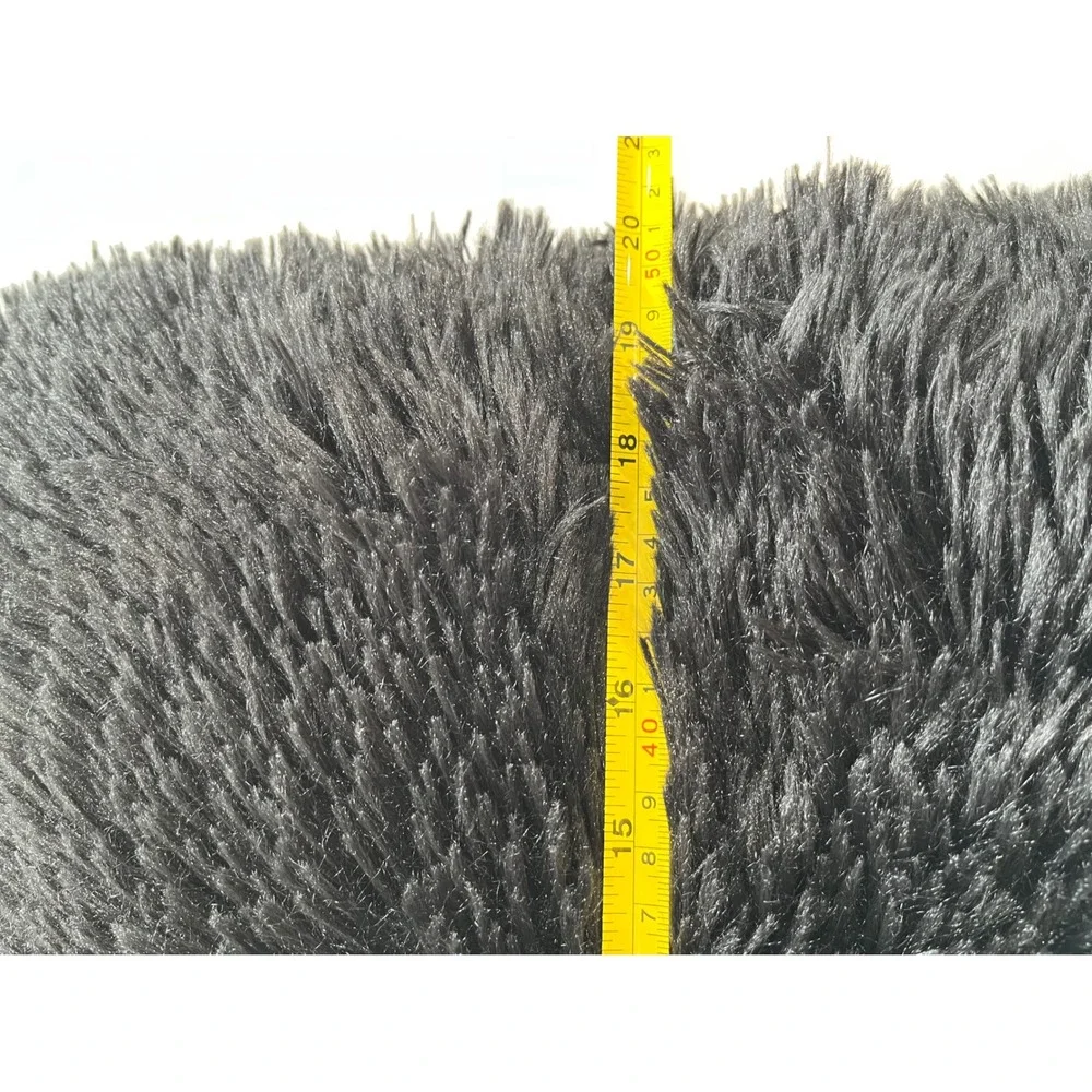 Black Faux Fur Pillow Decorative Throw‎ Pillow Soft Plush Cushion Cover
